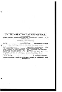 Heisey #1183 Revere Creamer Design Patent D 52572-2