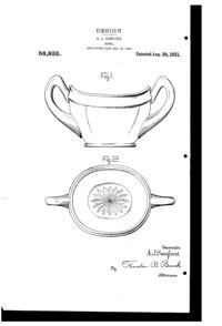 Heisey #1190 Sugar Design Patent D 58833-1