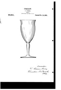 Heisey #3345 Mary 'n' Virg Goblet Design Patent D 59651-1