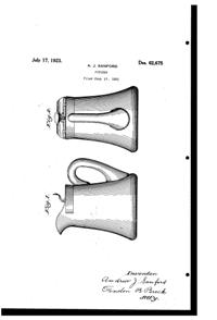 Heisey # 371 Jug Design Patent D 62675-1