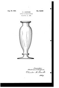 Heisey # 489, # 490, # 491, & # 492 Cologne Design Patent D 62963-1