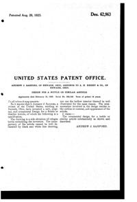 Heisey # 489, # 490, # 491, & # 492 Cologne Design Patent D 62963-2