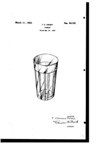 Heisey # 411 Tudor Tumbler Design Patent D 64183-1