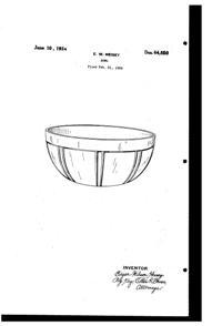 Heisey # 417 Double Rib & Panel Bowl Design Patent D 64850-1