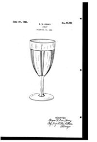 Heisey # 417 Double Rib & Panel Goblet Design Patent D 64851-1