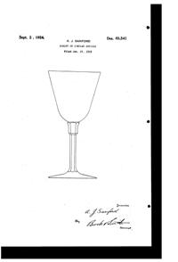 Heisey #3334 Sexton Goblet Design Patent D 65541-1
