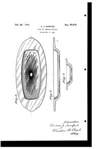 Heisey #1189 Yeoman Platter Design Patent D 65870-1