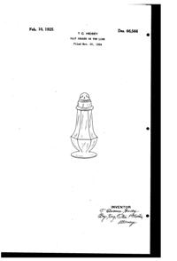Heisey #  46 Cheshire Shaker Design Patent D 66566-1