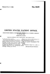 Heisey # 406 Coarse Rib Plate Design Patent D 66630-2