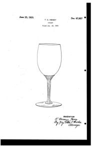 Heisey #8046 Queen Guinevere Goblet Design Patent D 67657-1