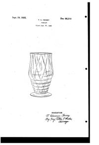 Heisey #3480 Koors Footed Tumbler Design Patent D 68310-1