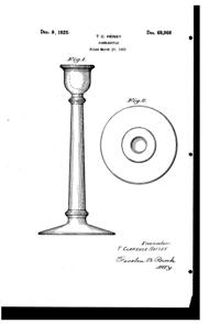 Heisey # 100 Centennial Candlestick Design Patent D 68966-1