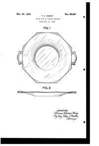Heisey #1229 Octagon Cake Plate Design Patent D 69081-1