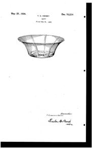 Heisey # 411 Tudor Variant Bowl Design Patent D 70224-1