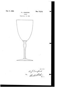 Heisey #3331 Statuesque Goblet Design Patent D 71213-1