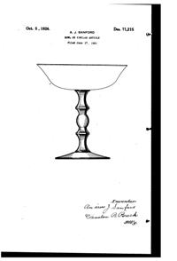 Heisey #3967 Compote Design Patent D 71215-1