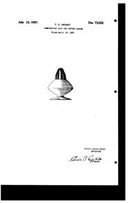 Heisey #  49 Yorkshire Shaker Design Patent D 73032-1