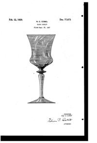 Heisey #3365 Ramshorn Goblet Design Patent D 77673-1
