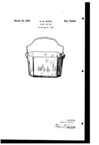 Heisey # 500 Octagon Ice Bucket Design Patent D 78024-1