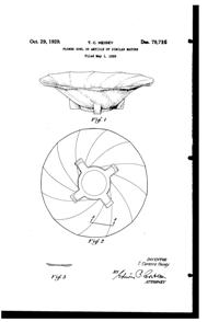 Heisey #1252 Twist Bowl Design Patent D 79716-1