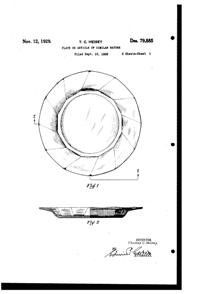 Heisey #1252 Twist Plate Design Patent D 79885-1