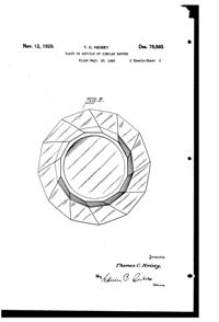 Heisey #1252 Twist Plate Design Patent D 79885-2