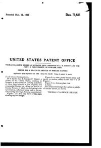 Heisey #1252 Twist Plate Design Patent D 79885-3