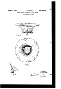 Heisey #1401 Empress Bowl Design Patent D 81388-1