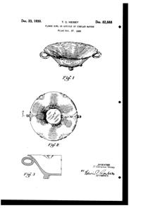 Heisey #1401 Empress Bowl Design Patent D 82888-1