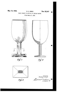 Heisey #4044 New Era Goblet Design Patent D 92247-1