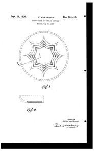 Heisey #1483 Stanhope Plate Design Patent D101410-1