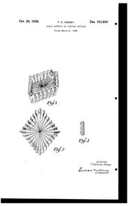 Heisey #1469 Ridgeleigh Ash Tray Design Patent D101630-1