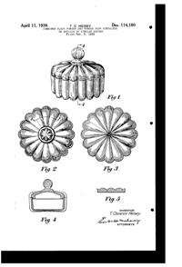 Heisey #1503 Crystolite Powder Box Design Patent D114180-1