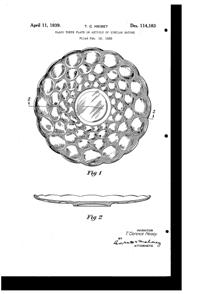 Heisey #1506 Whirlpool Torte Plate Design Patent D114183-1