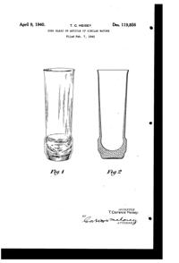 Heisey #4054 Coronation Tumbler Design Patent D119856-1