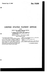 Heisey #4054 Coronation Tumbler Design Patent D119856-2