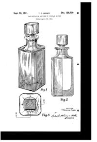 Heisey #1489 Puritan Decanter Design Patent D129730-1