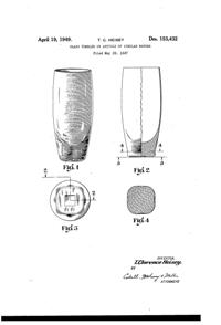 Heisey #5044 Washington Square Tumbler Design Patent D153432-1