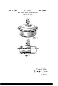 Heisey #1540 Lariat Candy Box Design Patent D156883-1