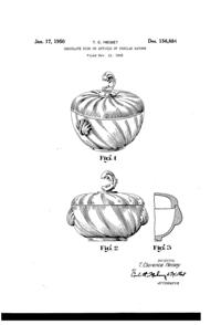 Heisey #1519 Waverly Chocolate Dish Design Patent D156884-1