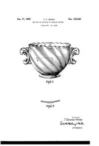 Heisey #1519 Waverly Ice Bucket Design Patent D156885-1