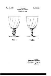Heisey #1519 Waverly Goblet Design Patent D159730-1