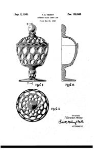 Heisey #1506 Whirlpool Candy Jar Design Patent D159985-1