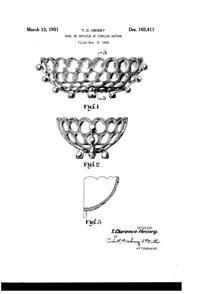Heisey #1506 Whirlpool Bowl Design Patent D162411-1