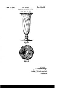 Heisey #1519 Waverly Vase Design Patent D163602-1