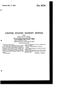 Owens-Illinois Ash Tray Design Patent D 98784-2