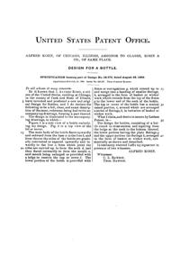 Glaser, Kohn & Company Bottle Design Patent D 18572-2
