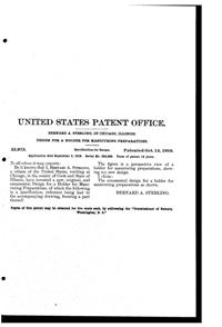 Sterling Manicuring Preparations Holder Design Patent D 53973-2