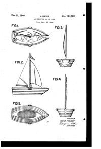 Meyer Sailboat Ash Tray Design Patent 124322-1