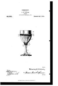 Imperial # 582 Fancy Colonial Goblet Design Patent D 46060-1